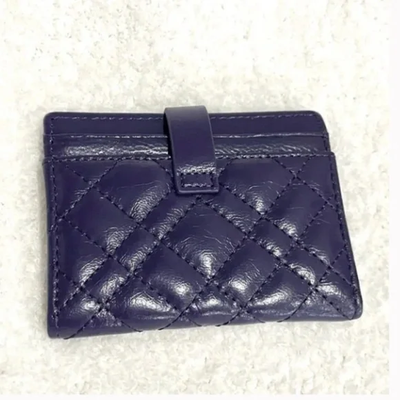 NWT Kurt Geiger Purple Leather Bi-Fold Snap Closure Card Holder - Picture 9 of 9